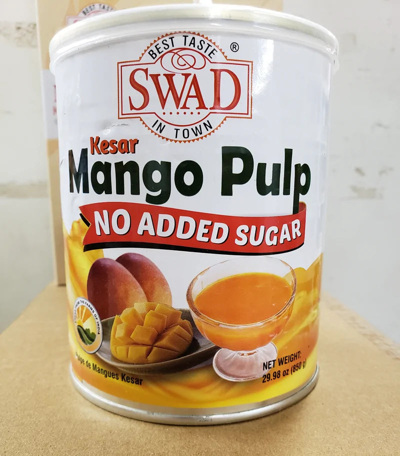 Swad Kesar Mango Pulp (no-sugar) Cane 850 GM