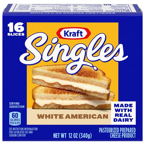 Kraft White American Singles 12oz
