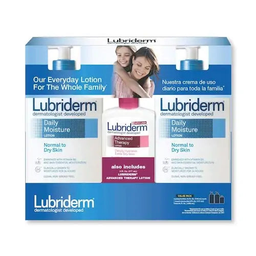 Lubriderm Daily Moisture Lotion (24 Fl. Oz., 2 Pk.) & Advanced Therapy Lotion (6 Fl. Oz. Travel Size)