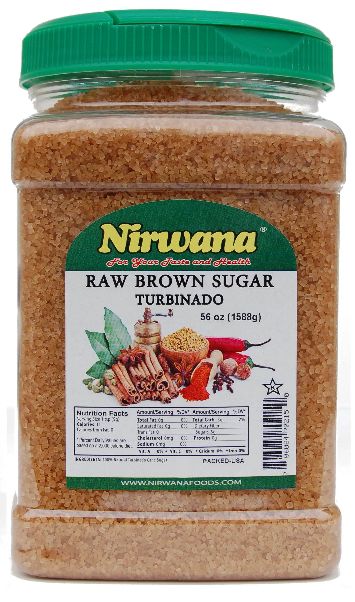 Nirwana Raw Brown Sugar - 56 OZ (1.58 KG)