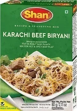 Shan Karachi Beef Biryani Spice Mix 60 gm box