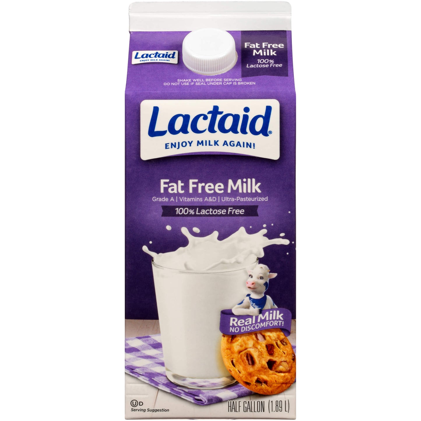 Lactaid® 100% Lactose Free Fat Free Milk 0.5 gal. Carton