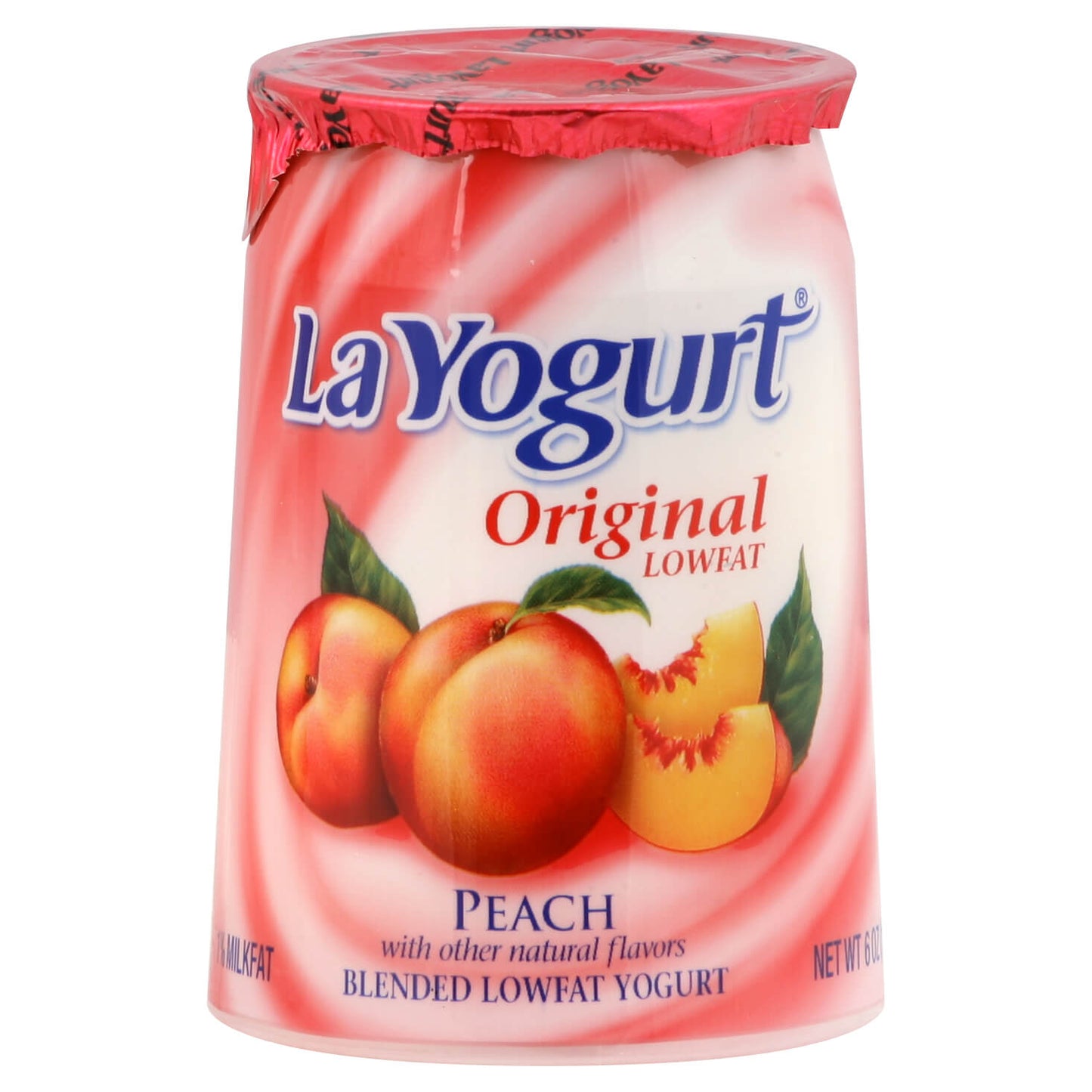 La Yogurt Probiotic Peach Lowfat Yogurt Original 6 oz Cup