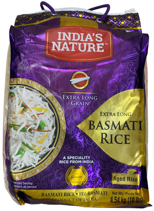 India's Nature Extra Long Basmati Rice 10LB