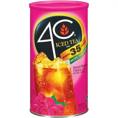 Raspberry Iced Tea Mix with Sugar and natural raspberry flavor. Sweetened instant tea mix