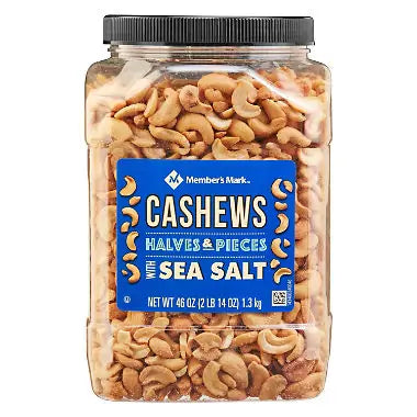 Member's Mark Roasted Cashew Halves With Sea Salt (46 Oz.)