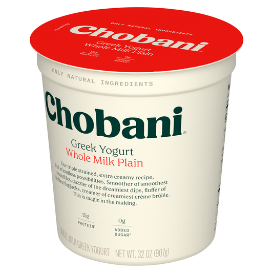 Chobani greek yogurt whole milk plain 32OZ
