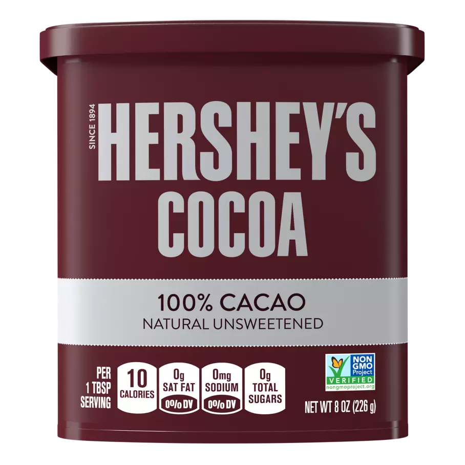 HERSHEY'S COCOA 100% Cacao Natural Unsweetened, 8 oz can