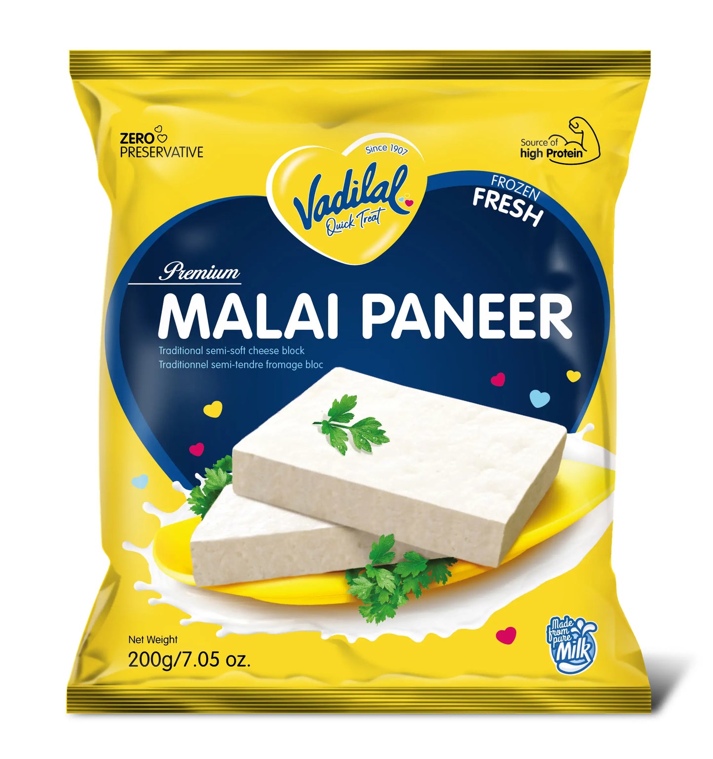 Vadilal Malai Paneer Block - 7 OZ (200 GM)