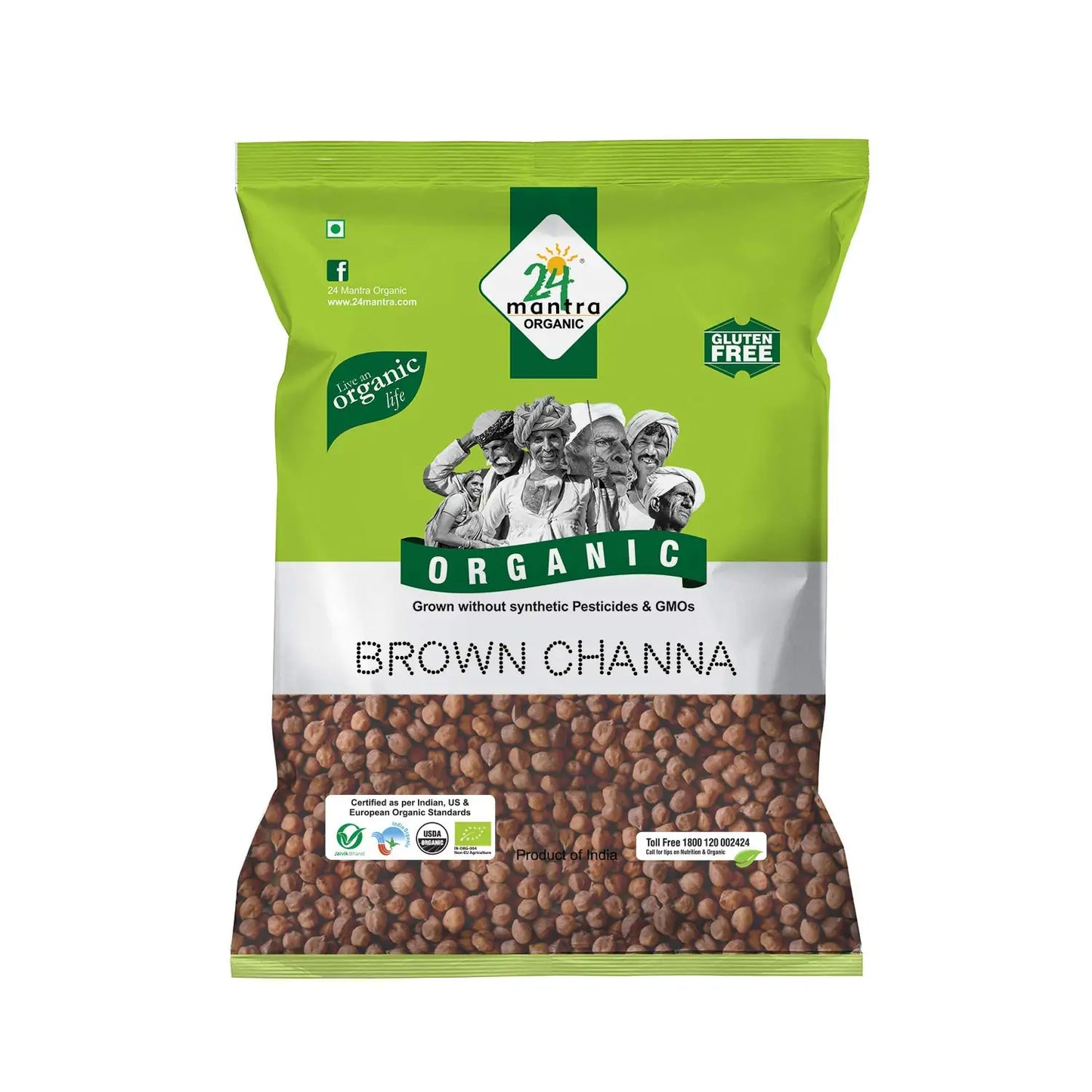 24 Mantra Organic Brown Chana (KALA CHANA) - 2 LB