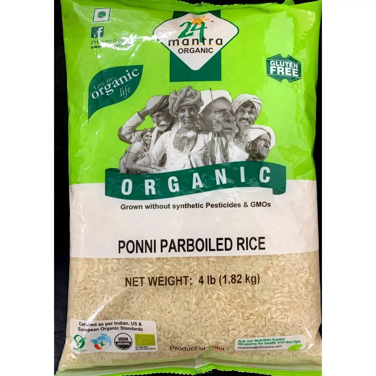 24 Mantra Organic Ponni Parboiled Rice (4 LB - 1.82 KG)