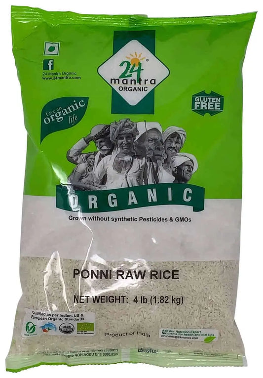 24 Mantra Organic Ponni Raw Rice (4 LB - 1.82 KG)