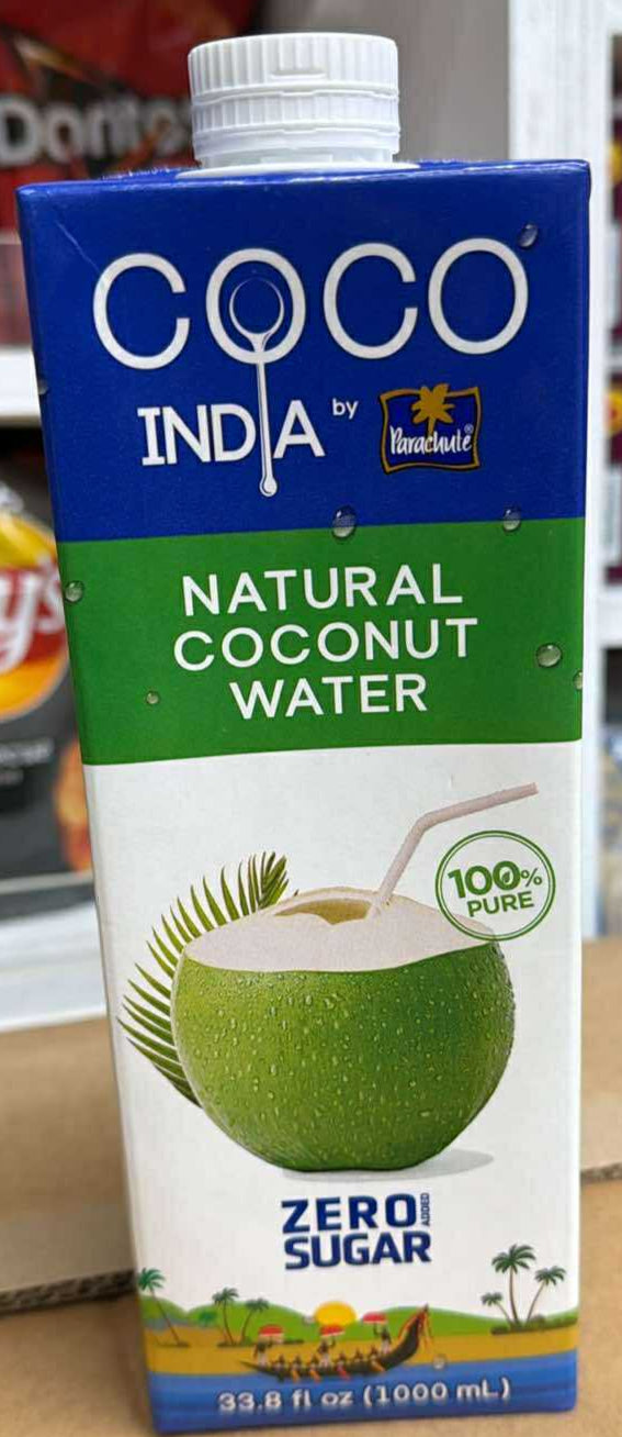 Coco India Natural Coconut Water Zero Sugar 33.8 OZ, (Buy 2 for $5)