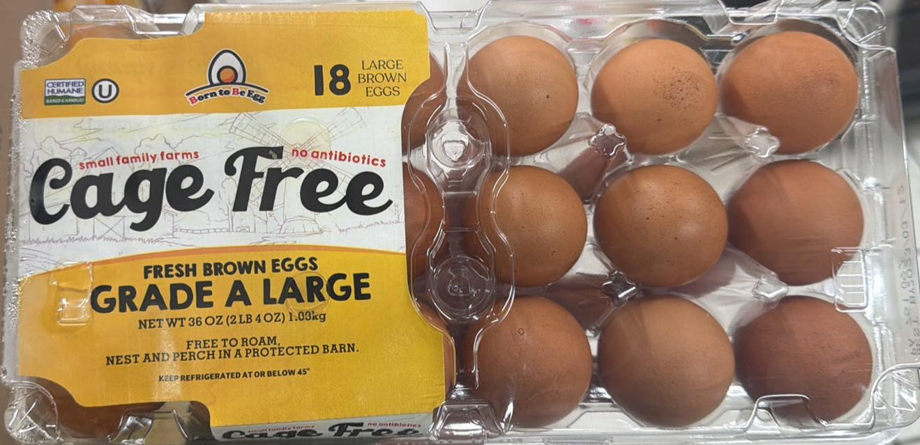 Cage Free Fresh Brown Eggs Grade A Level, 36oz