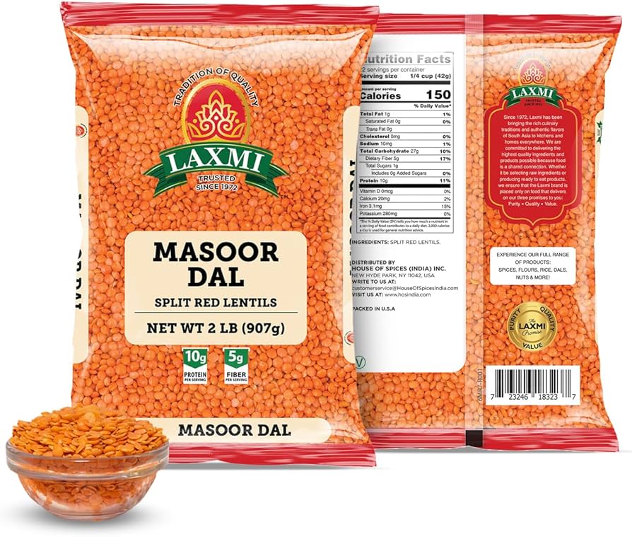 Laxmi Red Split Lentils Masoor Dal 2LB