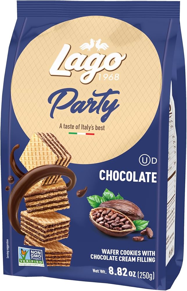 Lago Party Wafers, Chocolate, 8.82 oz