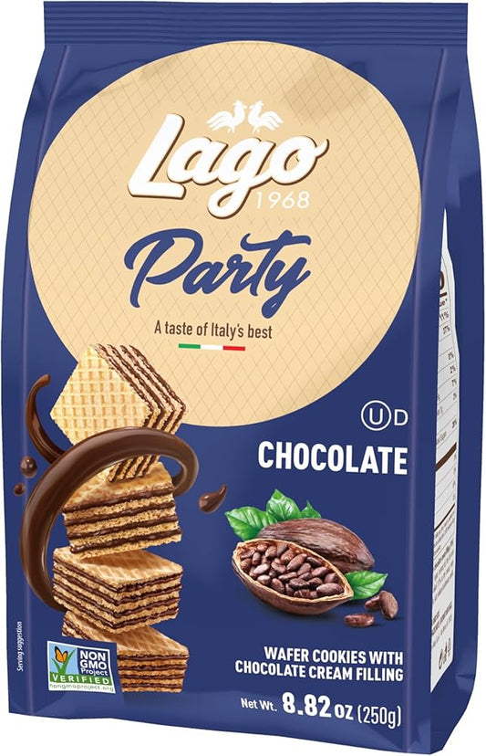 Lago Party Wafers, Chocolate, 8.82 oz