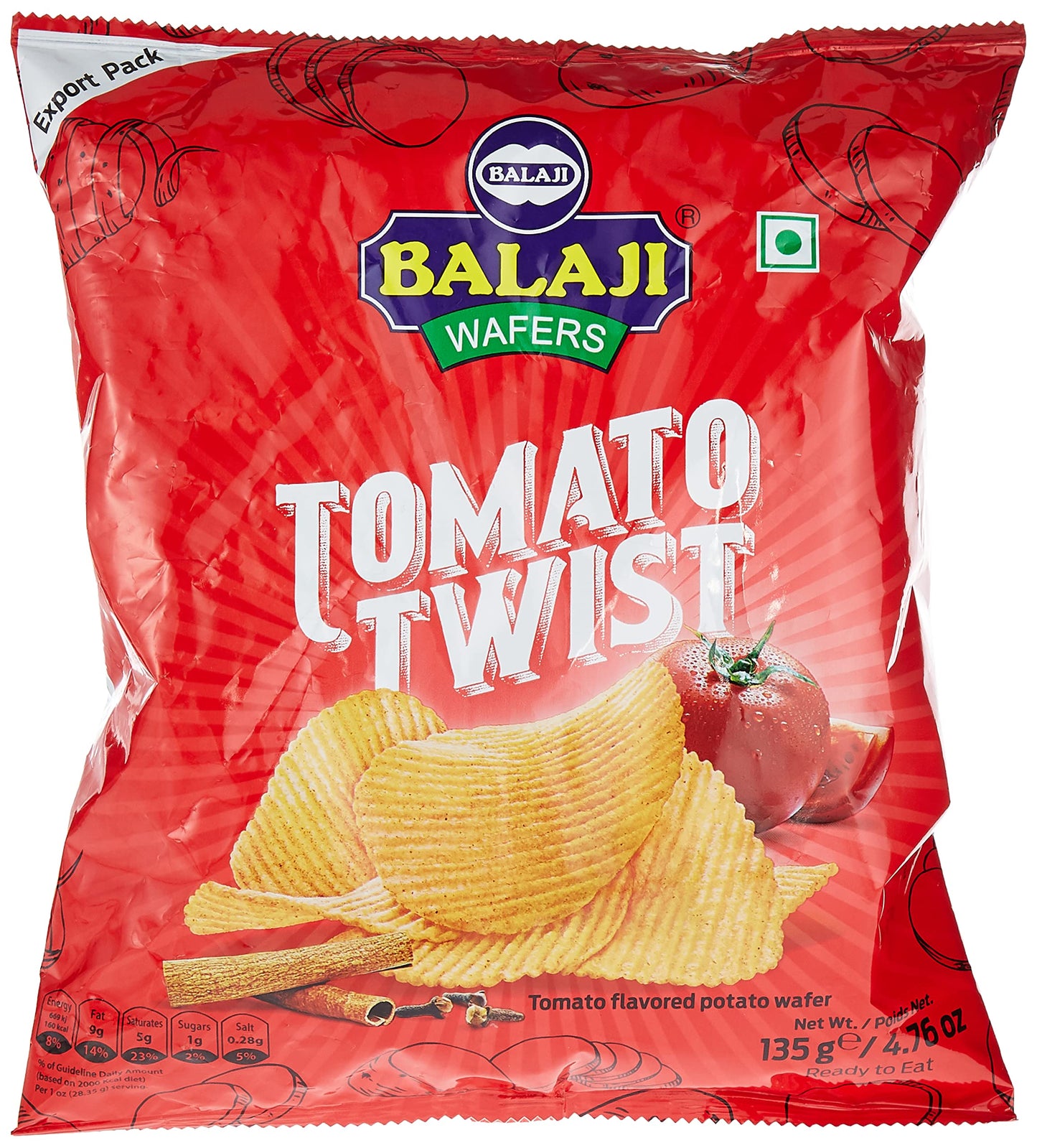 Balaji Tomato Twist (135g 4.76Oz)