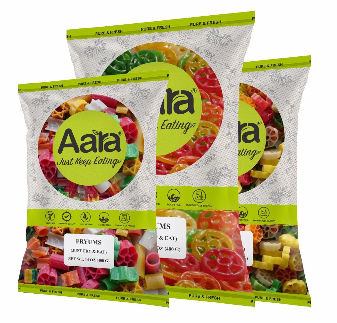 Aara Fryums Fry & Eat Round Color - 400 GM