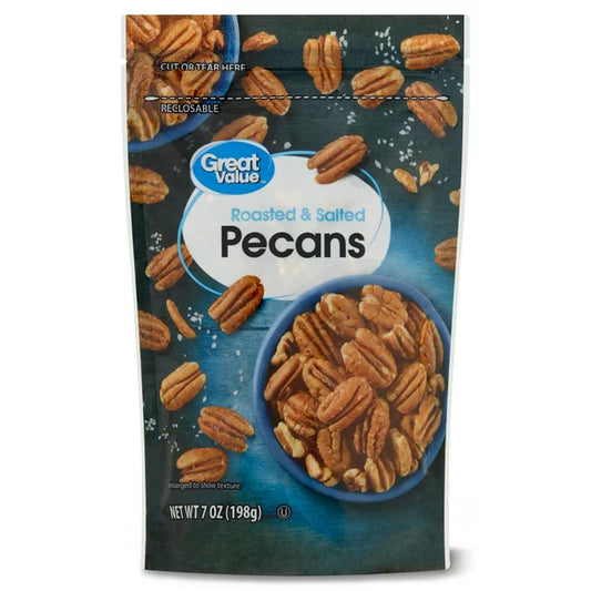 Great Value Roasted &amp; Salted Pecans, 7 oz