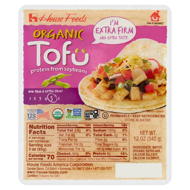 House Foods Refrigerated Organic Soy Extra Firm Tofu 12 oz