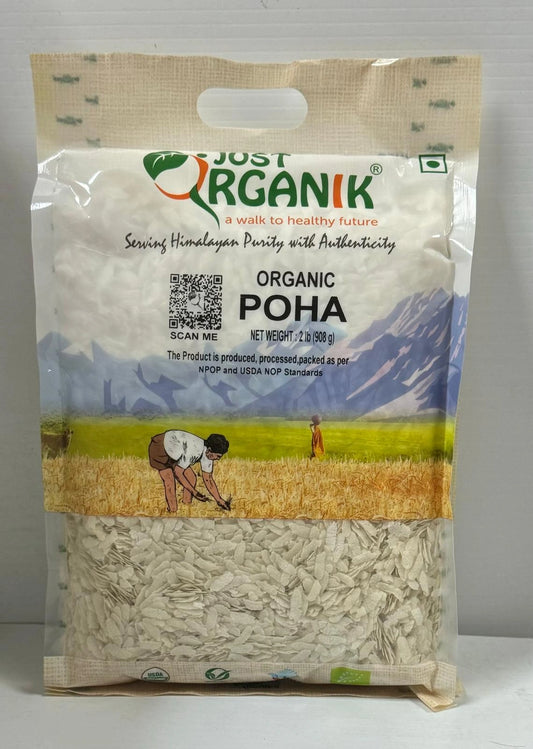 Just Organic Organic Rice Poha - 2 LB (908 GM)