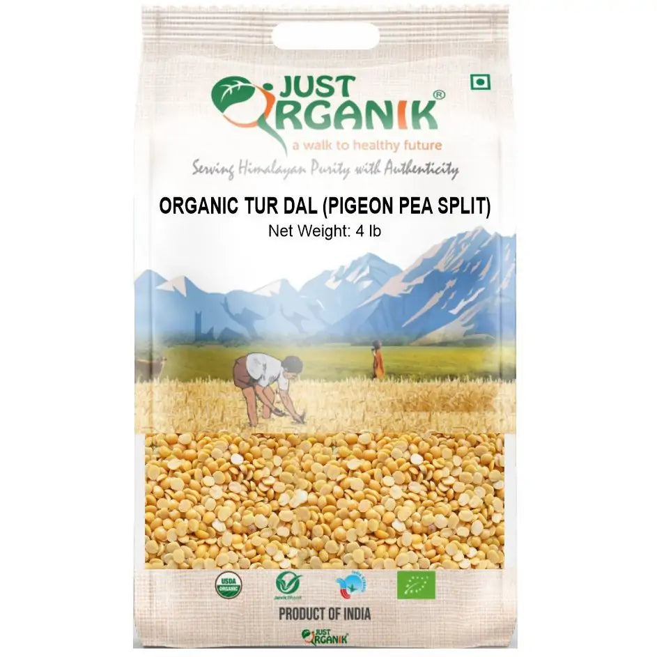 Just Organik Organic Toor Dal - 2 LB (908 GM)