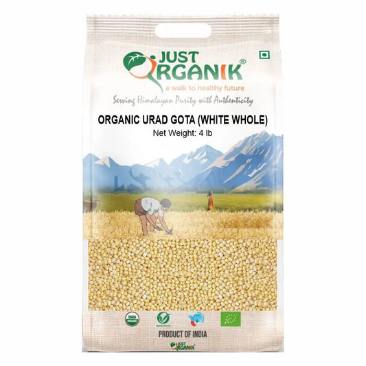 Just Organik Organic Urad Gota (WHITE) - 2 LB (908 GM)