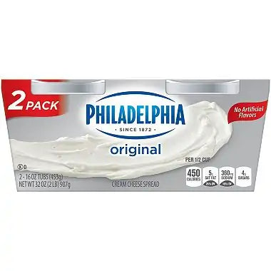 Kraft Philadelphia Regular Cream Cheese Spread - 16 Oz. - 2 Ct.