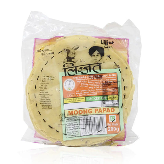 Lijjat Moong Plain Papad - 200 GM