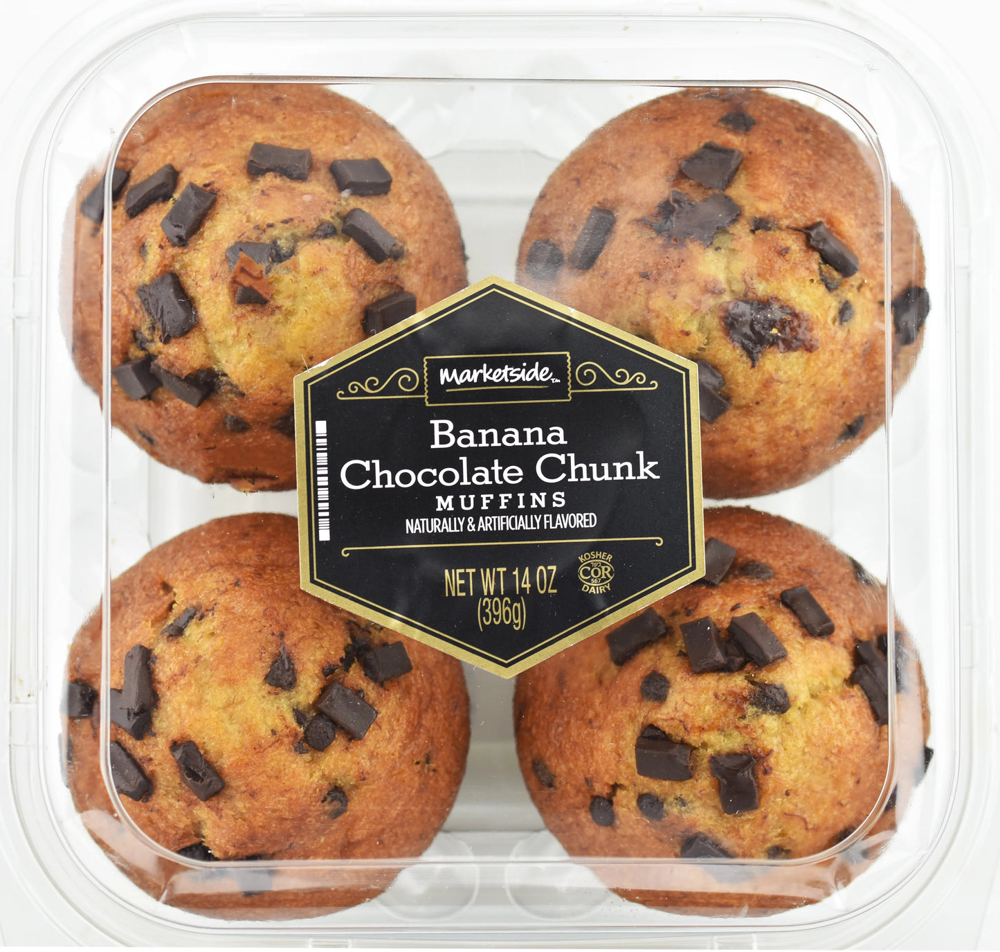 Marketside Banana Chocolate Chip Muffins, 14 oz, 4 Count