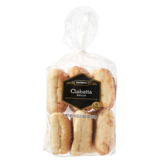 Marketside Ciabatta Rolls, 18 oz, 6 Count