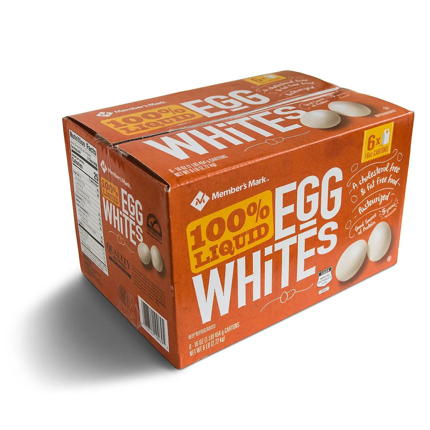 Member's Mark 100% Liquid Egg Whites (16 Oz. Cartons, 6 Pk.)