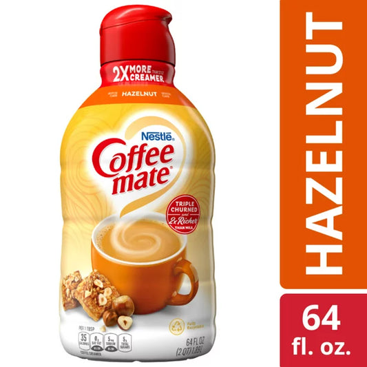 Nestle Coffee mate Hazelnut Liquid Coffee Creamer, 64 fl oz