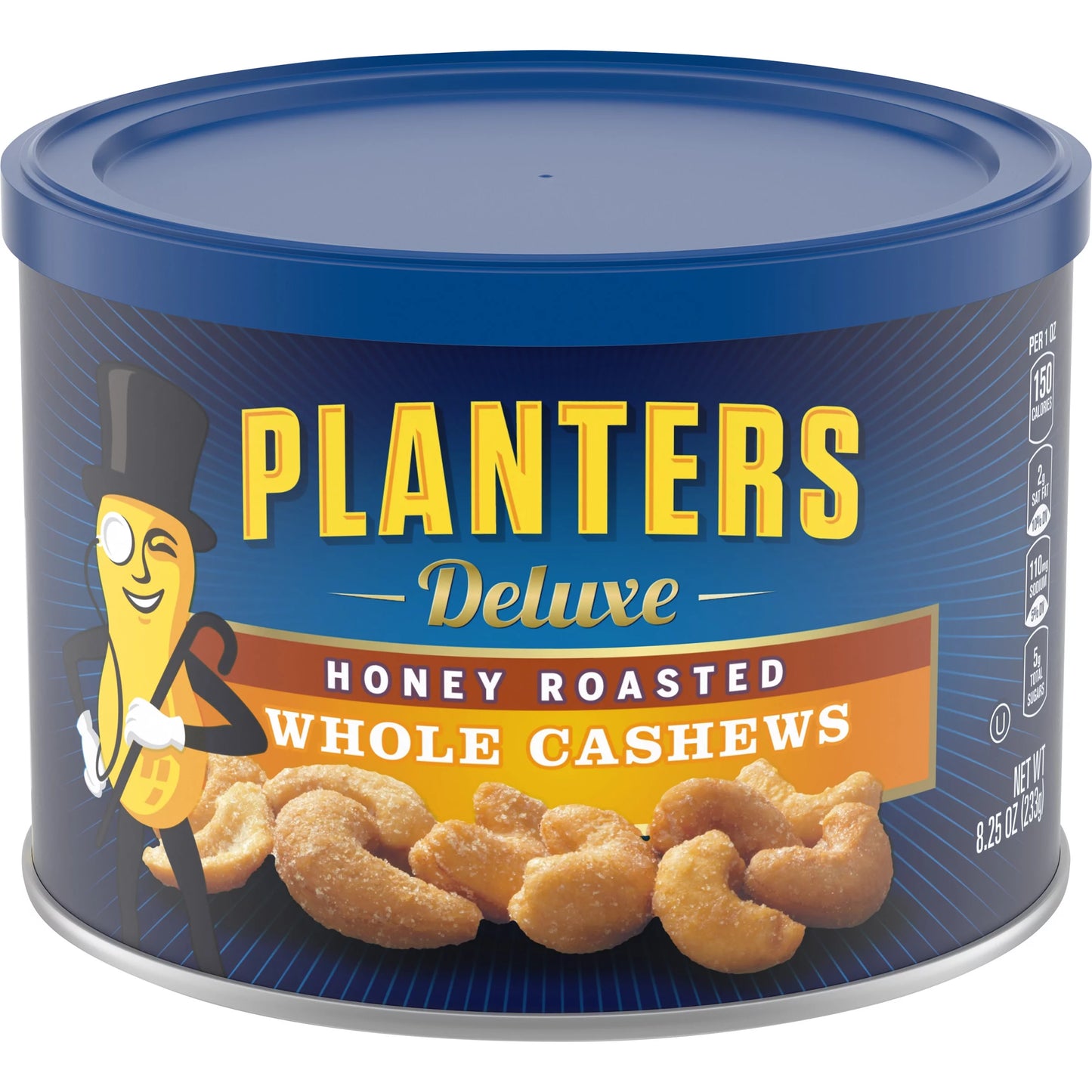 Planters Deluxe Honey Roasted Whole Cashews, 8.25 oz Canister