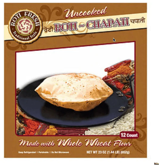 Roti Fresh - Uncooked Roti (Chapati) - 12 Pcs (23 Oz)