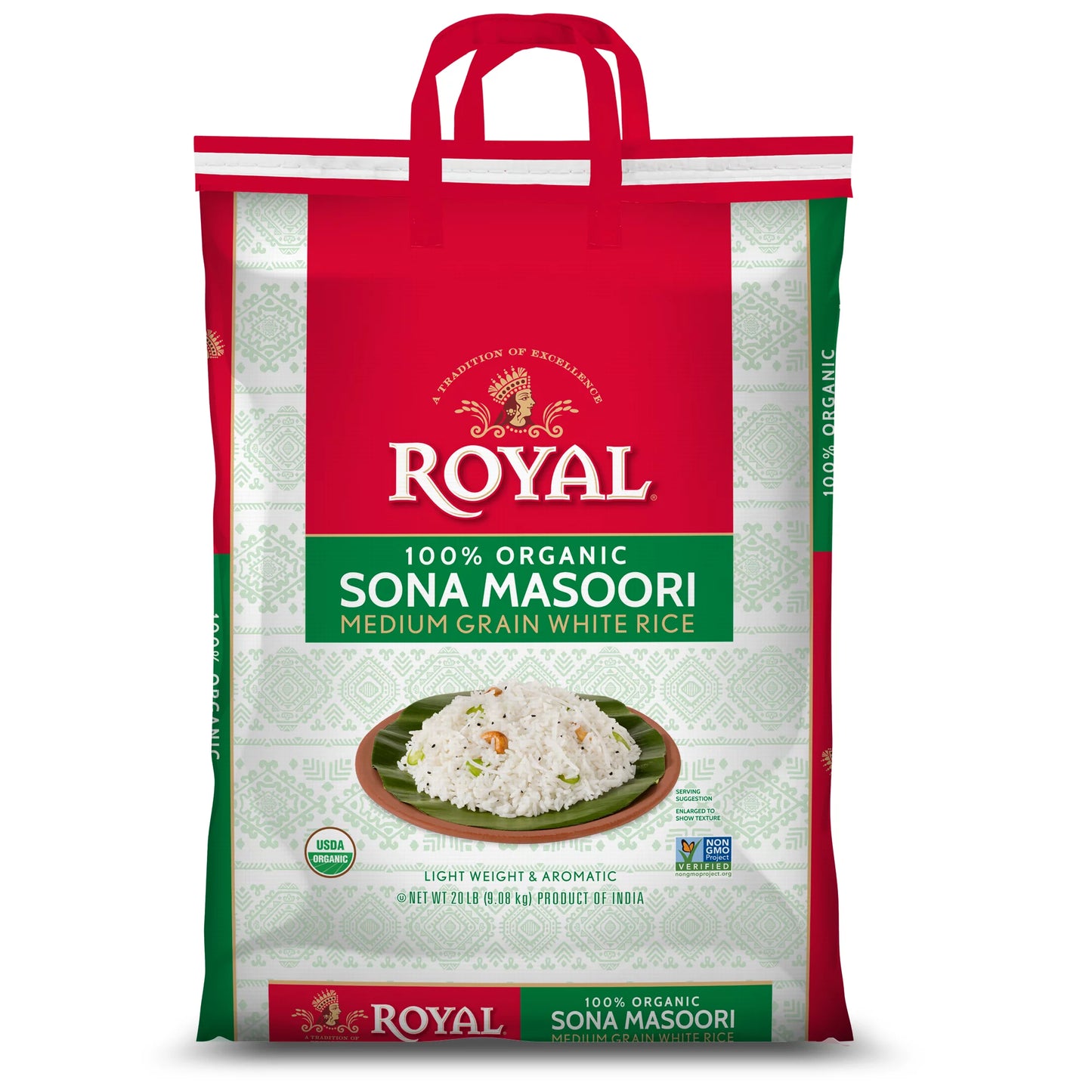 Royal Organic Sona Masoori Rice - 20 LB