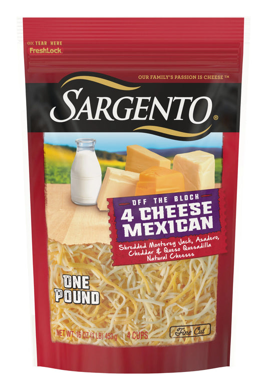 Sargento® Shredded 4 Cheese Mexican Natural Cheese, Fine Cut, 16 oz.