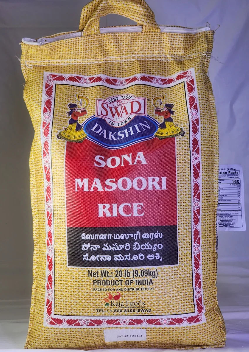 Swad Sona Masoori Rice - 20 LB