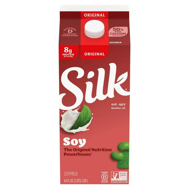 Silk Soy Milk, Original, Dairy Free, Gluten Free, 64 FL OZ Half Gallon