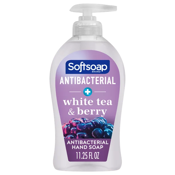 Softsoap Antibacterial Liquid Hand Soap Pump, White Tea and Berry, 11.25 oz