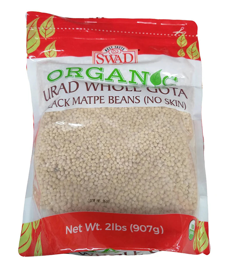 Swad Organic Urad Whole Gota (White) - 2 LB (908 GM)