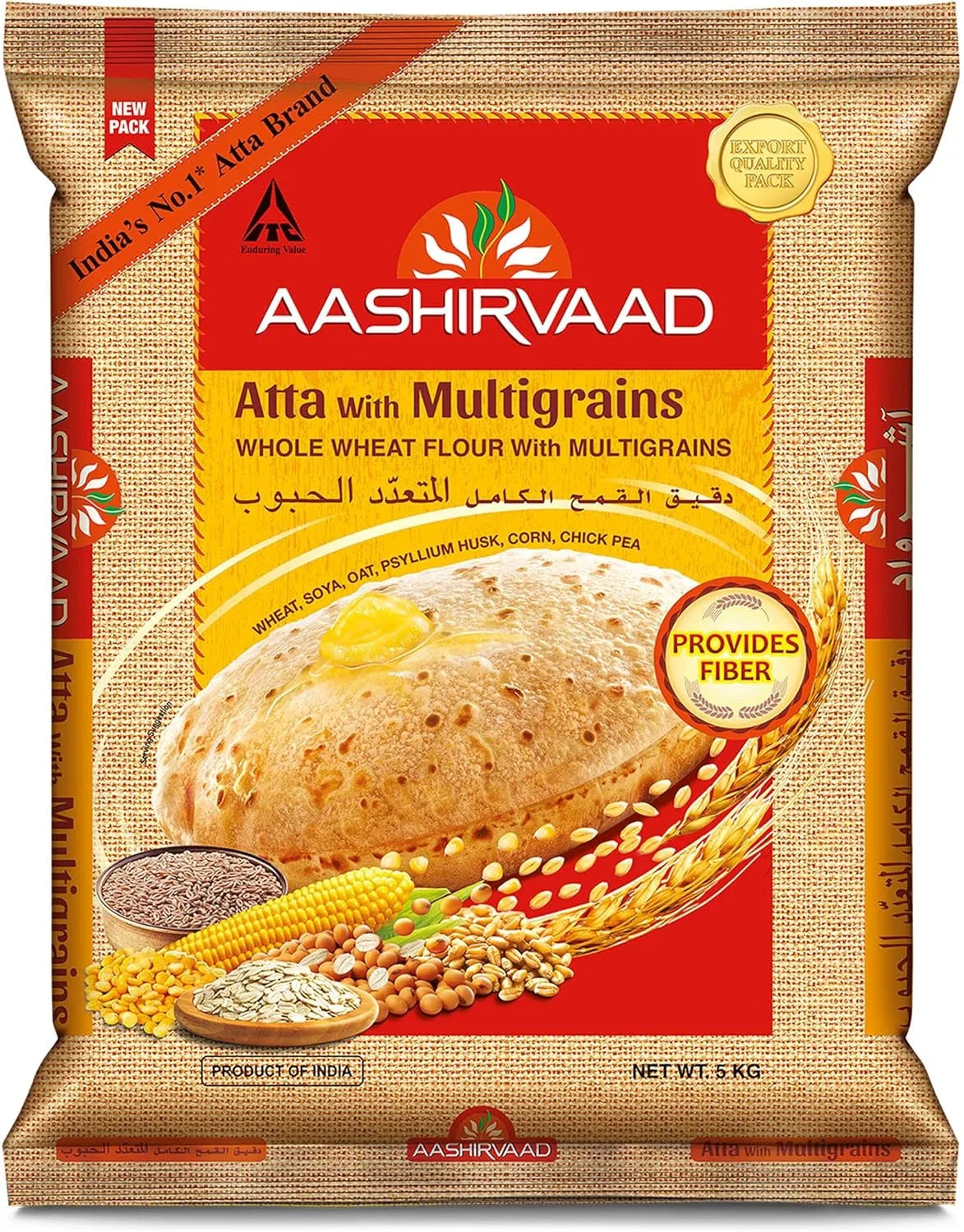 Aashirvaad Whole Wheat Multigrain Flour 20Lb