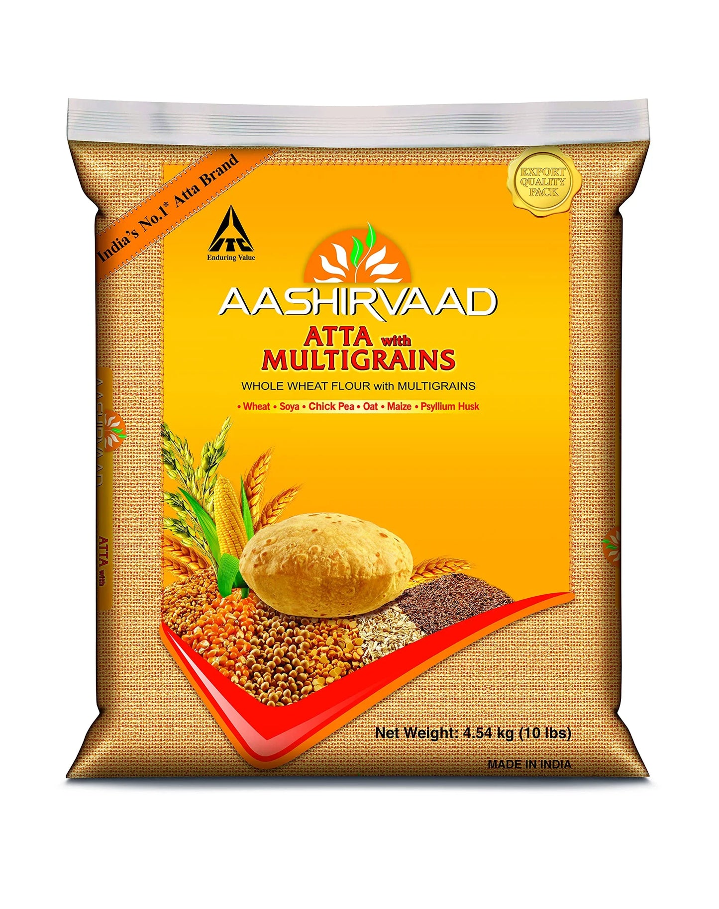 Aashirvaad Whole Wheat Multigrain Flour 10Lb