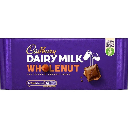 Cadbury Dairy Milk Whole Nut 180Gm
