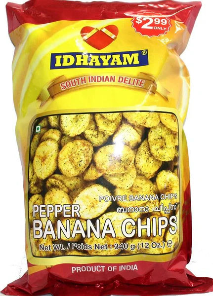 Idhayam Banana Chips With Pepper 340Gm