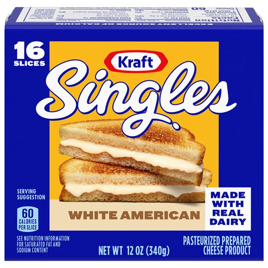 Kraft White American Singles 12oz