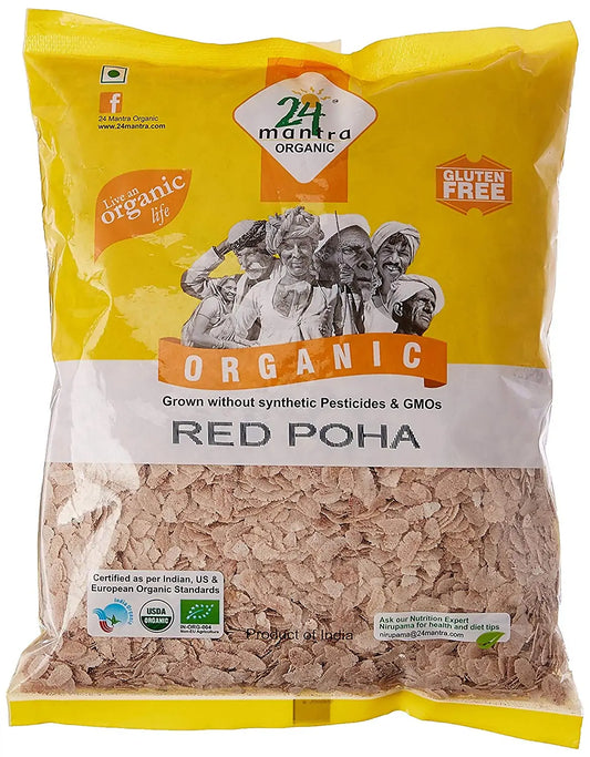 24 Mantra Organic Red Thick Poha (2 LB)