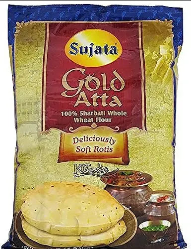 Sujata 100% Sharbati Whole Wheat Gold Atta 20 LB + 2 LB FREE