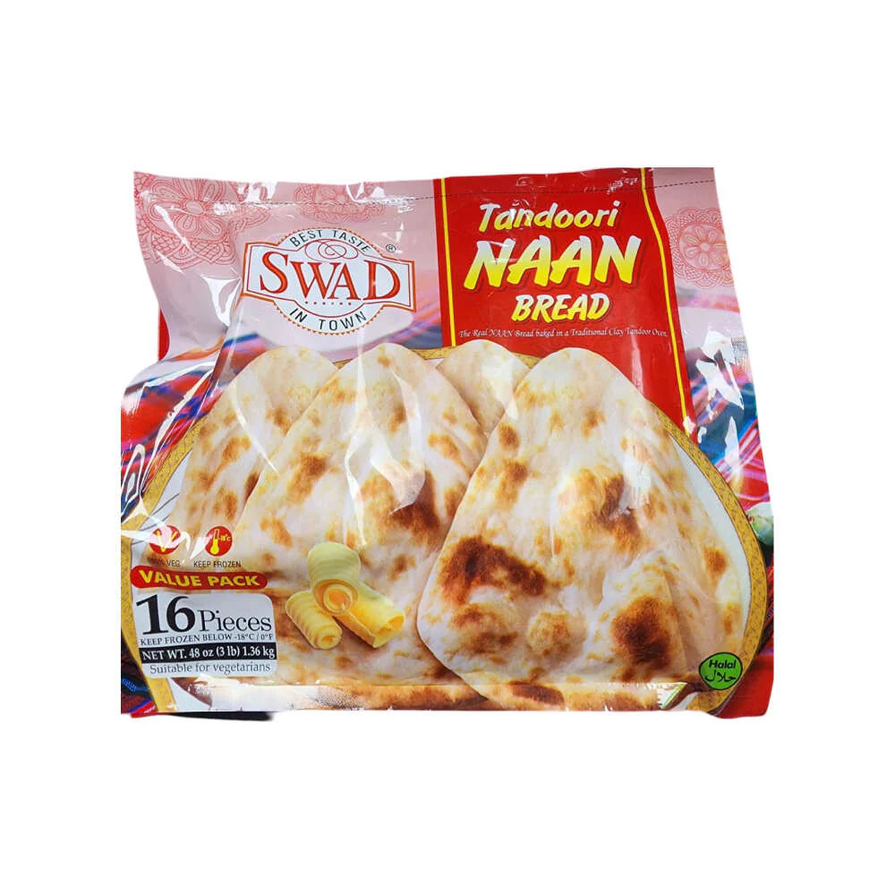 Swad Tandoori Naan 16 Pcs (1.36Kg 48Oz)